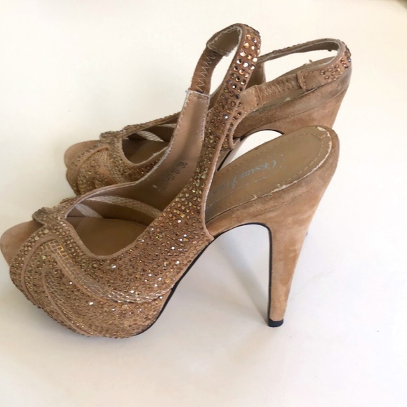 Cesare Paciotti Women's brown/rhinestone shoes - Picture 6 of 11